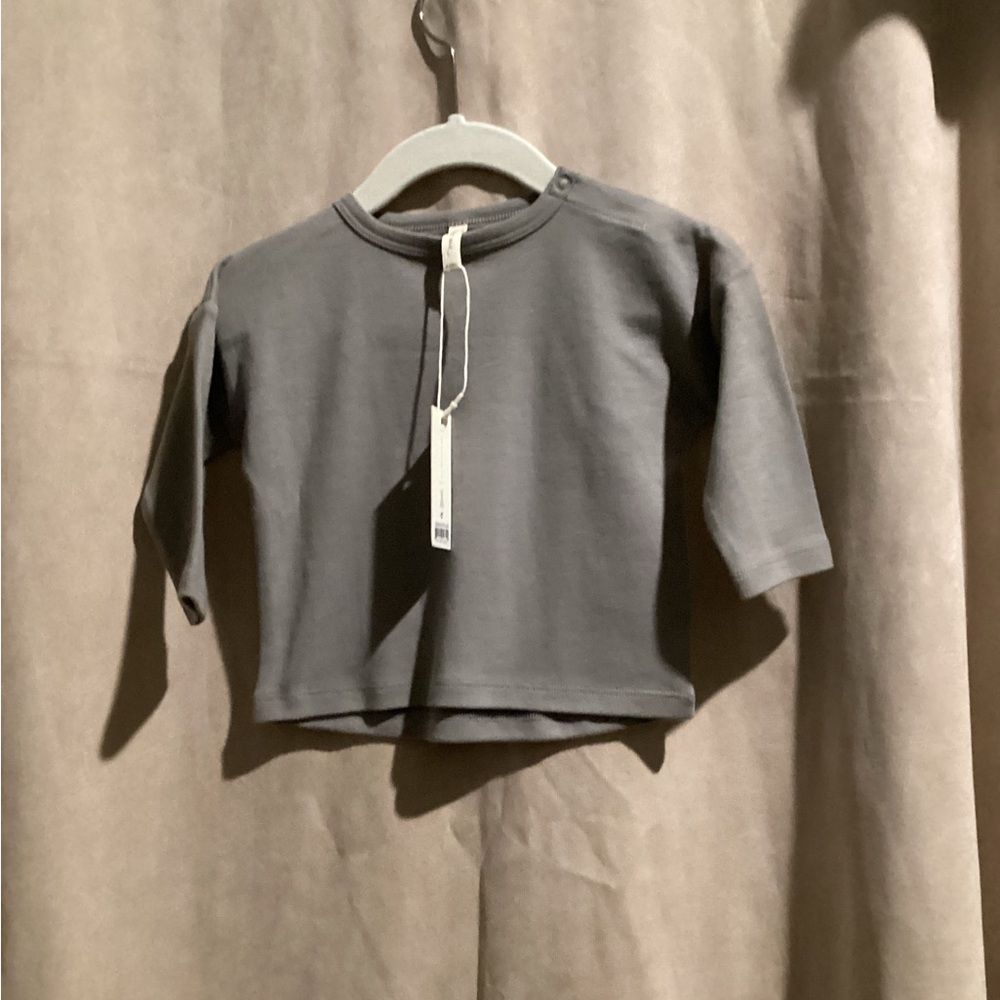 Gray Kids Long Sleeve Shirt
